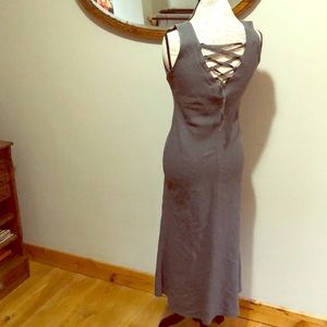 Bias Cut Linen Maxi Dress Size S